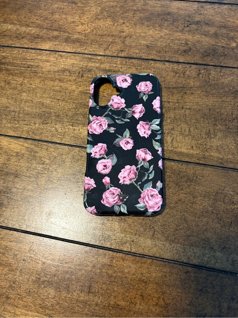 Velvet Caviar Floral Pink Rose Protective IPhone 16 Plus Case - Black